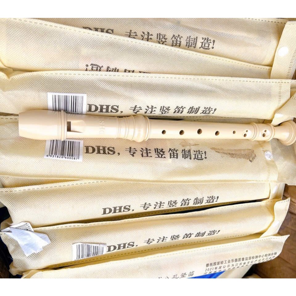Sáo học sinh,sáo dọc Recorder 8 lỗ DHS rẻ,đẹp kèm que vệ sinh,túi đựng.