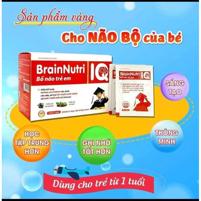 cốm bổ não trẻ em brain nutri hộp 20 gói