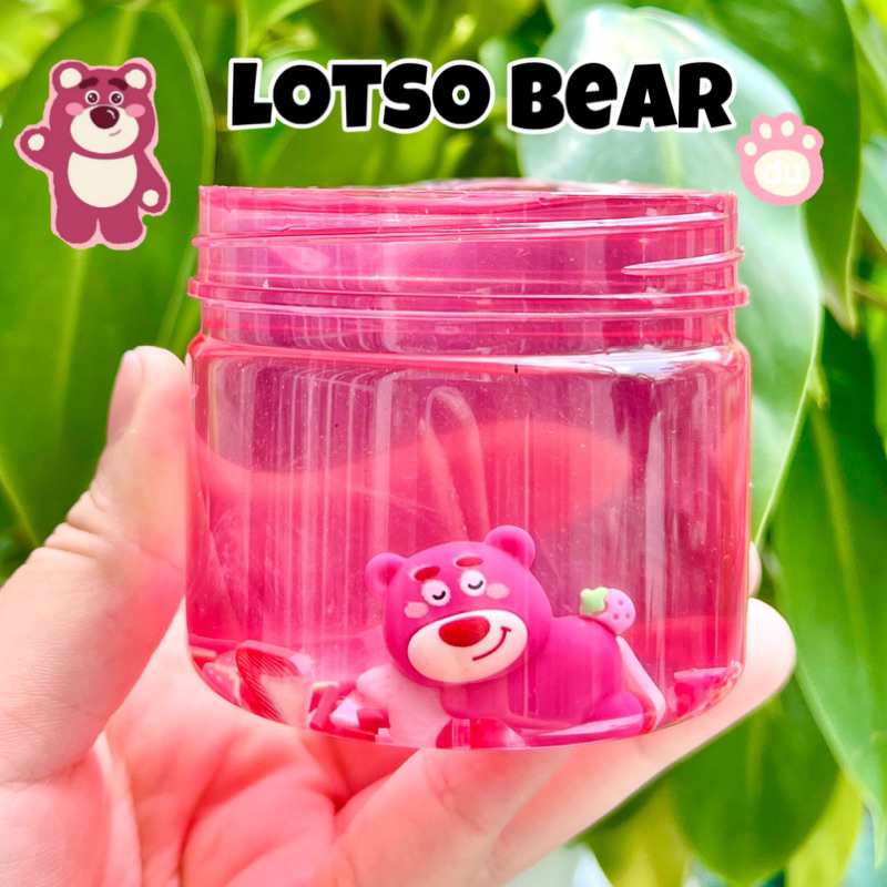 [Hot Trend] LAZY LOTSO BEAR/ Đồ Chơi Slime Trong Gấu Dâu/ Kèm Charm và Cốm/ Slime Dẻo Đẹp An Toàn/ S