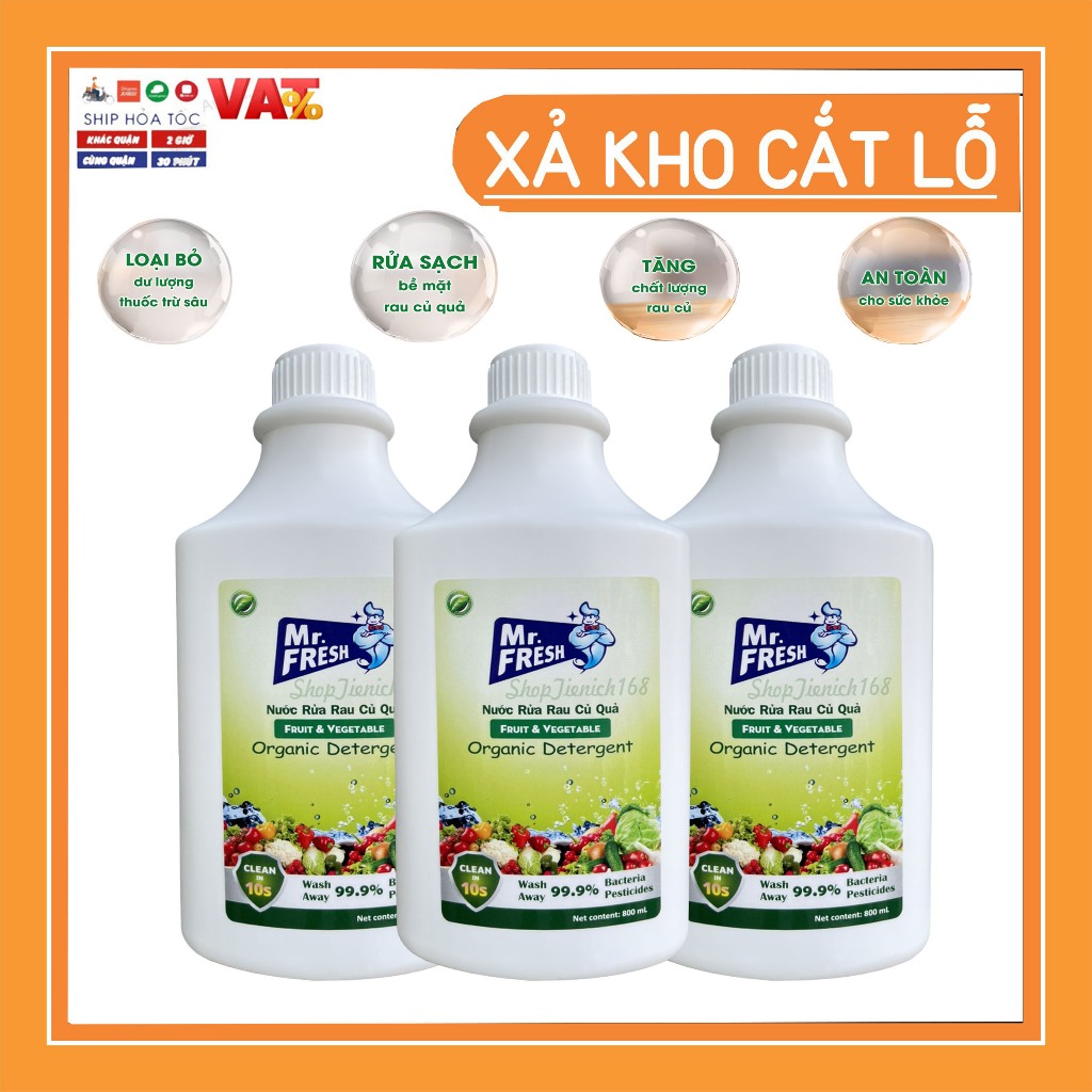 Nước Ngâm Rửa Rau,Củ,Quả Mr.Fresh 800ml Loại Bỏ Thuốc Trừ Sâu,Diệt Khuẩn,🌿Loại Bỏ Chất Độc Hại Tồn Dư Trong Rau Củ Quả