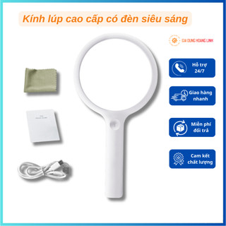 Kính lúp cầm tay mini có đèn led cao cấp. nút cảm ứng