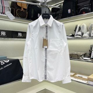 Áo sơ mi trắng nam dài tay BBR lụa nến trơn phối thêu sọc chữ dọc mí che khuy đơn giản boy phố SM170P