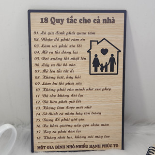 Bảng Gỗ Quy Tắc Gia Đình, Tranh Treo Tường Gia đình, Những Quy Tắc Để Con Có Cuộc Sống Hạnh Phúc
