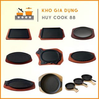 Các Loại Chảo Gang ( Bắt Được Bếp Từ ) Chống Dính Kèm Đế Gỗ Cao Cấp Huycook88 Làm Bò Né Bít Tết Cho Gia Đình - Hàng Quán
