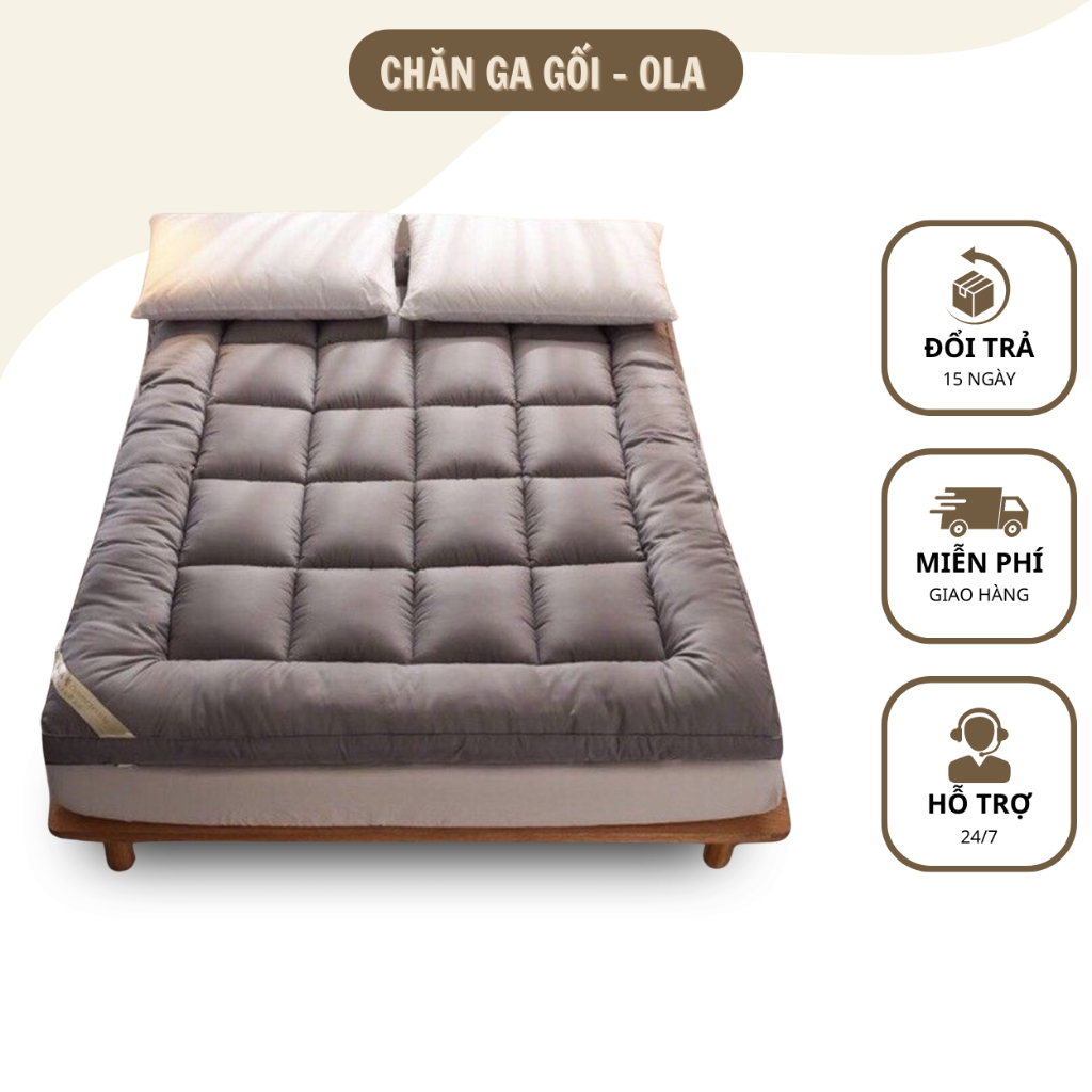 Nệm topper nhật, đệm topper bông tấm trải sàn tiện nghi kích thước 1m2x2m, 1m4x2m, 1m6x2m, 1m8x2m, 2