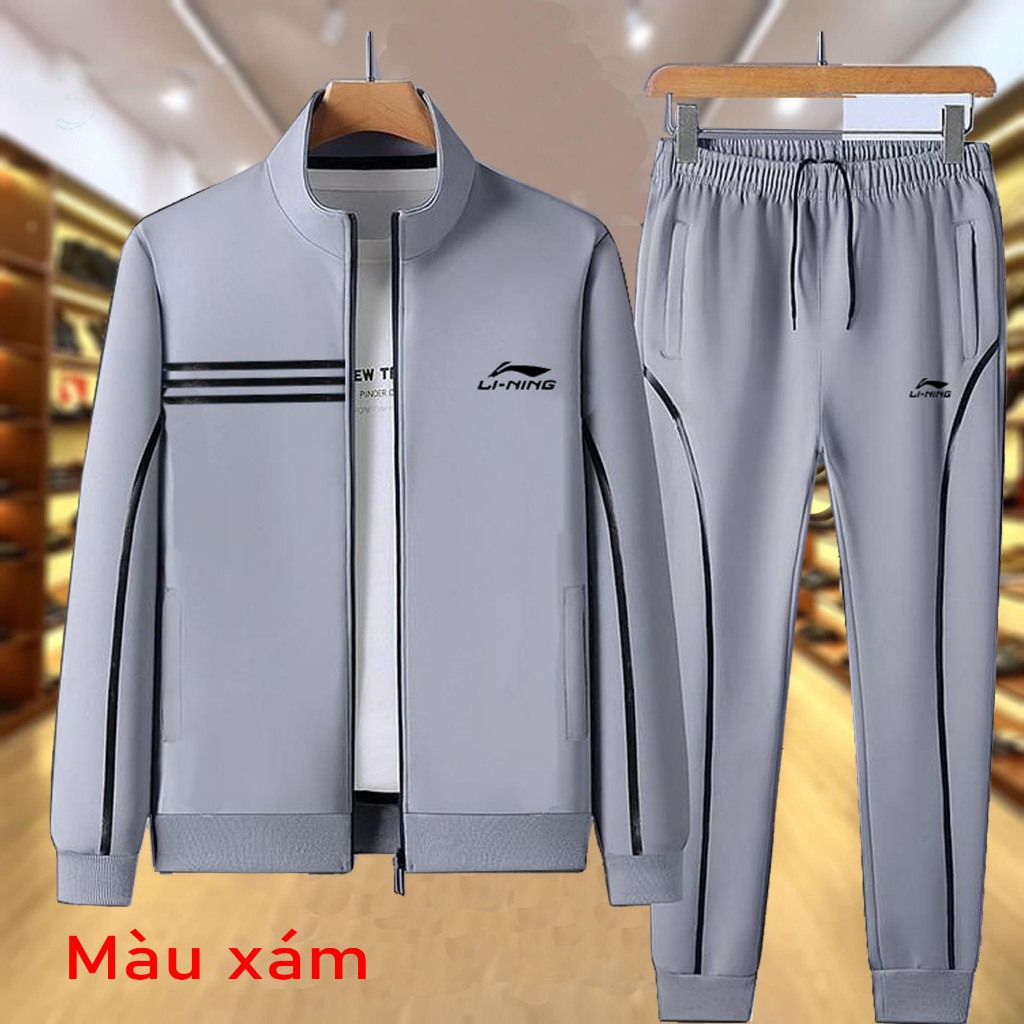 Bộ quần áo thu đông thể thao nam Lining Chất Cotton Umi Thông Thoáng Form Đẹp [BONILINING]
