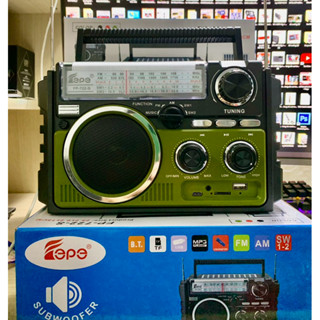 Đài FM Radio Nghe Nhạc FEPE FP-722-S Bluetooth-Sạc Năng Lượng Mặt Trời,Thiết Kế Cổ Điển Sang Trọng ,2 Ăn-Ten-Chính Hãng