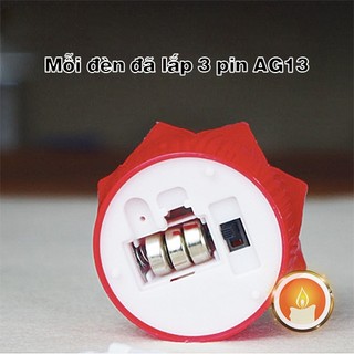 Nến sen điện tử mini tim lắc . Sử dụng 3 viên pin AG13 [LẮP SẴN PIN]
