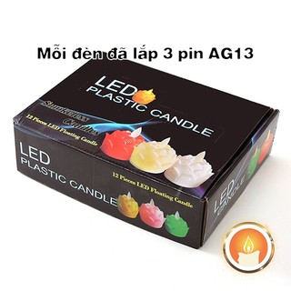 Nến sen điện tử mini tim lắc . Sử dụng 3 viên pin AG13 [LẮP SẴN PIN]