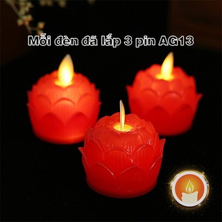 Nến sen điện tử mini tim lắc . Sử dụng 3 viên pin AG13 [LẮP SẴN PIN]