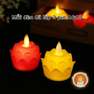 Nến sen điện tử mini tim lắc [LẮP SẴN PIN] HOẶC PIN AG13