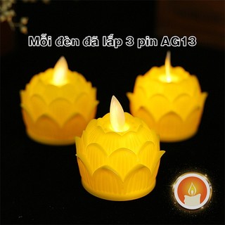 Nến sen điện tử mini tim lắc . Sử dụng 3 viên pin AG13 [LẮP SẴN PIN]