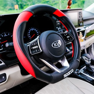  Bọc vô lăng Sparco chính hãng cho Kia Sonet  Kia Carens  Kia Seltos thiết kế D-cut chất liệu êm ái 