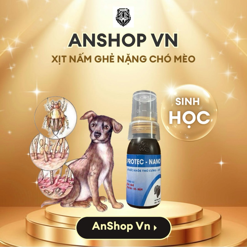 Xịt Nấm Ghẻ Nặng Chó Mèo Protec Nano Nhanh Mọc Lại Lông