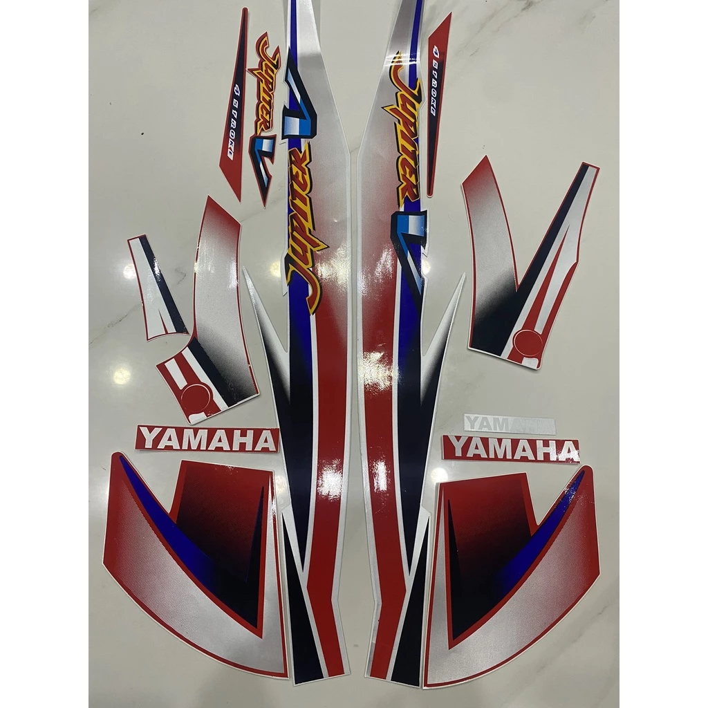 Tem dán xe máy Yamaha Jupiter V như tem zin (màu đỏ)