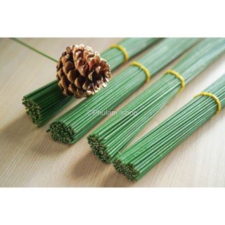 [HCM] Bó ~100 cây (95-100c) kẽm làm hoa| Que kẽm bọc nhựa xanh Cỡ ~30 cm ~40cm làm thân hoa giả, hoa giấy nhún hoa sáp