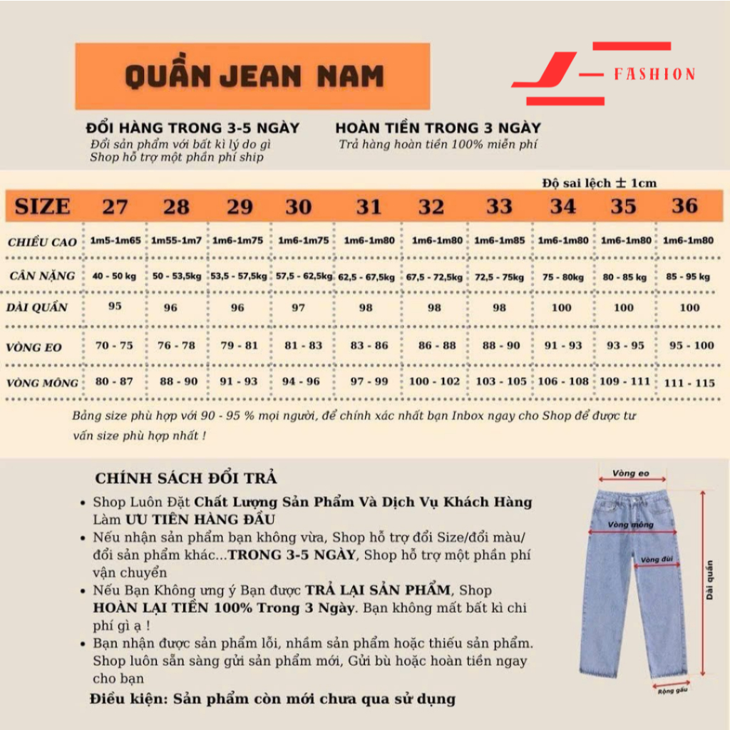 Quần Jean Nam Dáng Baggy Ống Suông Cạp Cao Wash Smoke 2 Màu Chất Vải Dày Dặn J_FASHION, HOTTREND | BigBuy360 - bigbuy360.vn