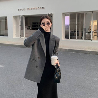 [Sẵn] Áo Khoác Dạ Dáng Dài Áo Vest Nữ Blazer Dạ Tweed Form Rộng Dáng Dài Kiểu Hàn Quốc Áo Khoác Nữ Thu Đông AD2495