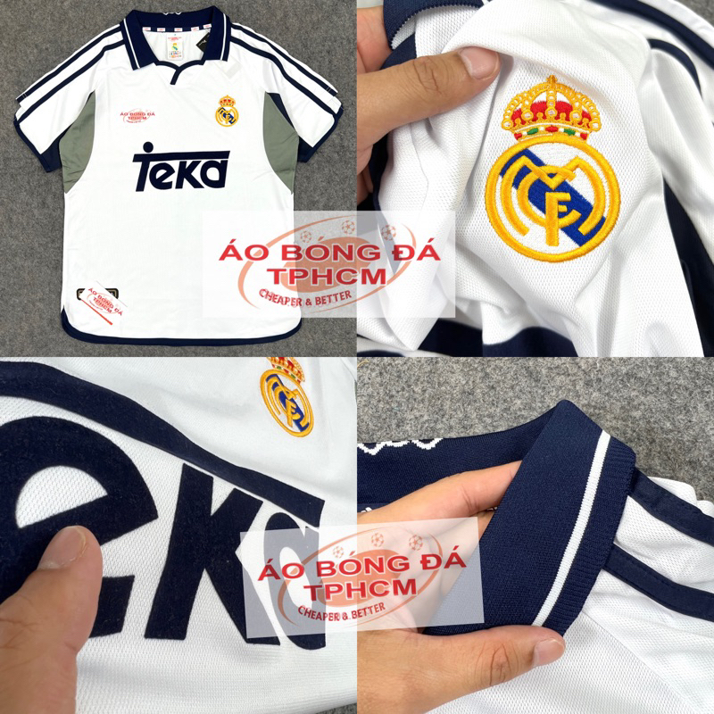Retro.REAL 2000/01 - Áo Bóng Đá RETRO CLASSlC hàng Thái cao cấp- RETRO REAL TrắngTekaNhung