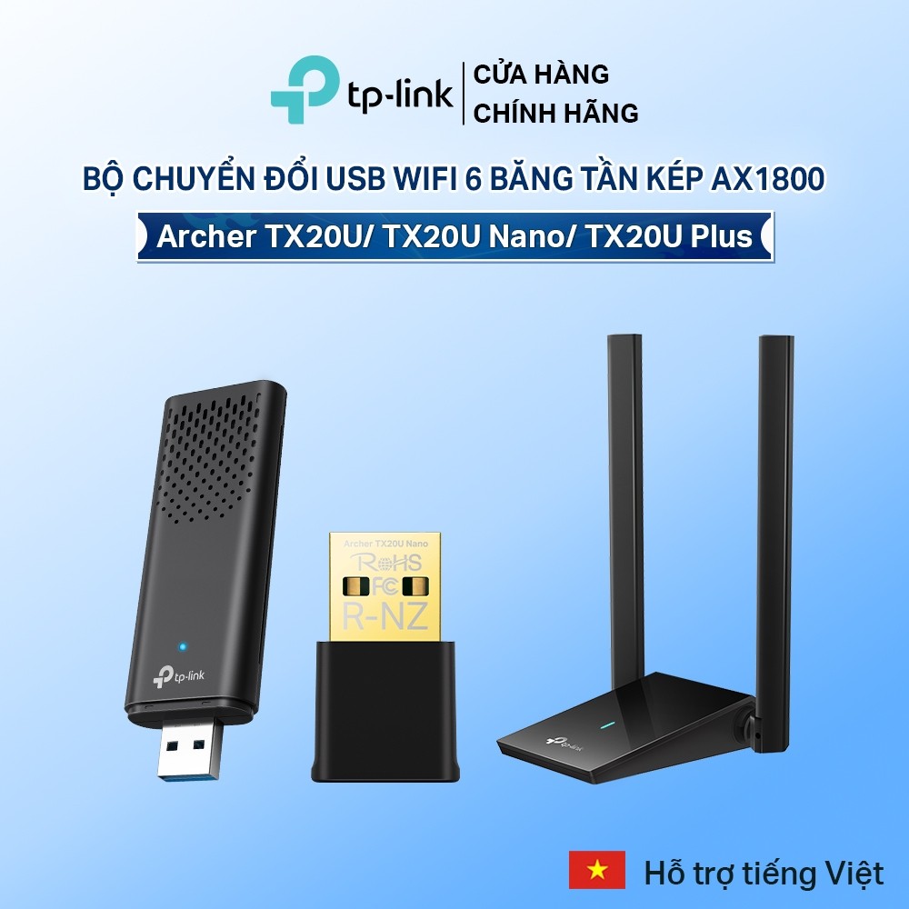 Bộ Chuyển Đổi USB WiFi TP-Link Archer TX20U / TX20U Nano / TX20U Plus WiFi 6 Băng Tần Kép AX1800
