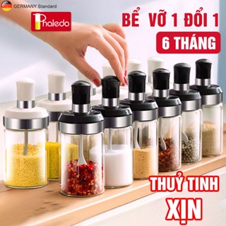 Lọ đựng gia vị thuỷ tinh nhà bếp, thuỷ tinh boro chịu nhiệt và chịu lực, thiết kế muỗng liền nắp thông minh LAZYDO P0322