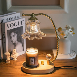 Đèn đốt nến thơm - Kiểu hoa lan chuông - Thiết kế Vintage, Chỉnh sáng, Hẹn giờ tiện lợi