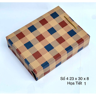 Combo 10 túi giấy đựng quà kraft, túi quà xi măng in hoạ tiết có quai (mẫu ngẫu nhiên)