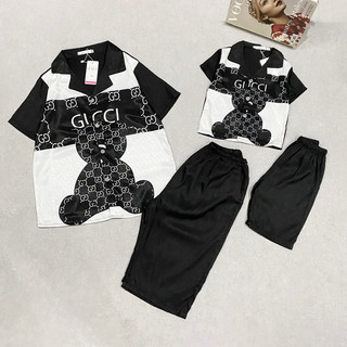 Set bộ pijama lụa mẹ và bé, áo cộc quần lửng chất lụa xước