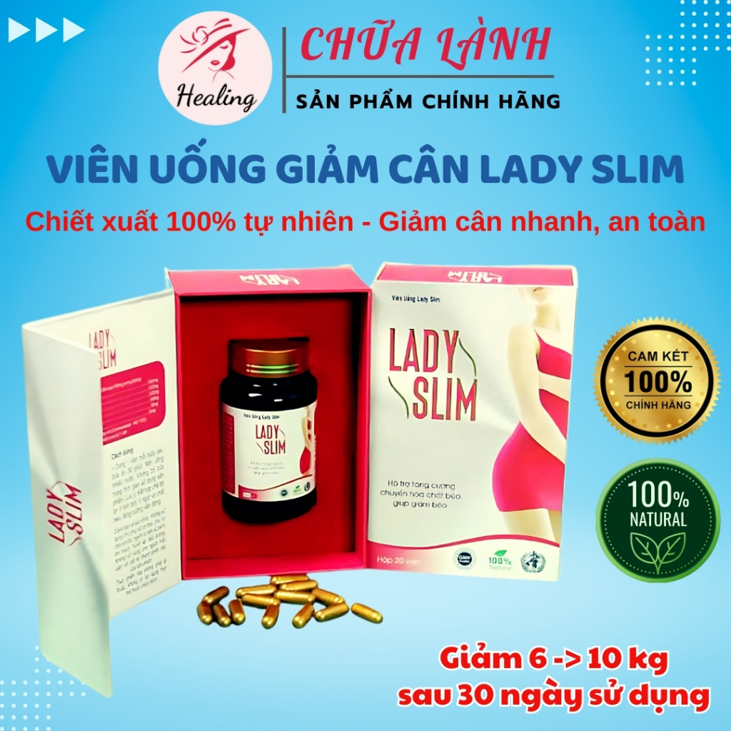 [Chính Hãng] Viên uống giảm cân LADY SLIM hộp 20 viên Giảm béo nhanh an toàn 3-7 kg sau 20 ngày H017