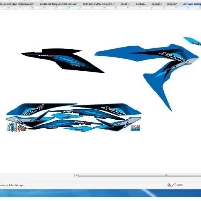 tem rời sonic 150 xanh - decal ruby