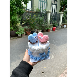 Bánh kem bằng len handmade size 11cm và 13cm (không mở nắp,không kèm hộp ạ)(lựa mẫu ib shop nha💐💐)