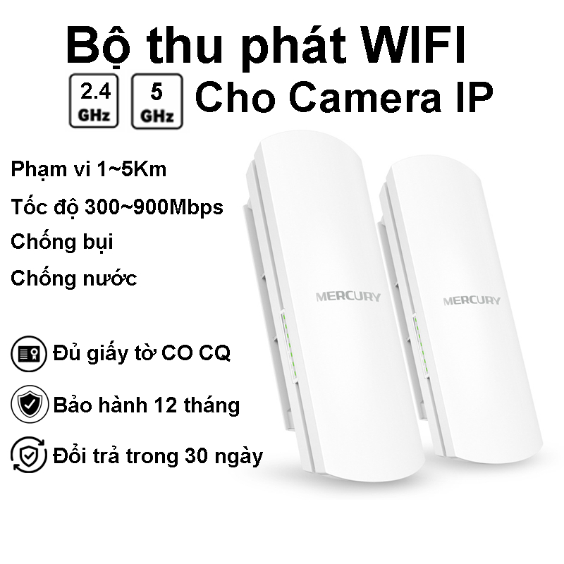Bộ thu phát không dây Mercury cho Camera IP MWB505, MWB201 phạm vi 1-5 Km