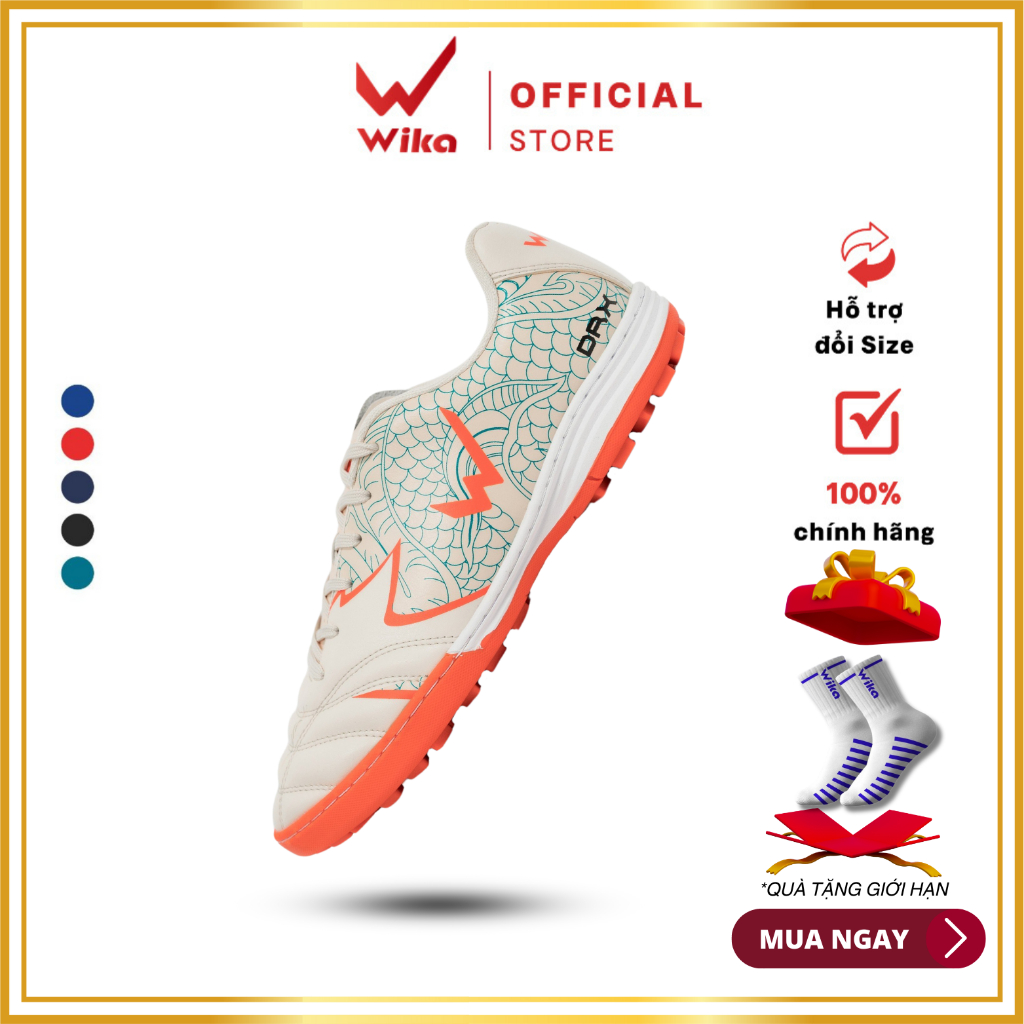 Giày Bóng đá Wika DragonX, chất liệu Da PU cao cấp, lớp Upper mềm, đế bền bỉ, khâu full đế.