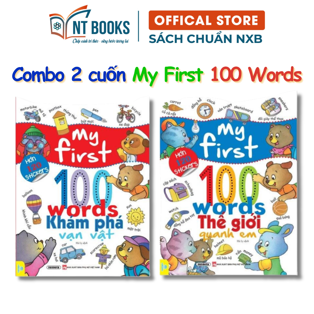 Sách My First 100 Words (Hơn 120 Stickers) - Bộ 2 cuốn - ND
