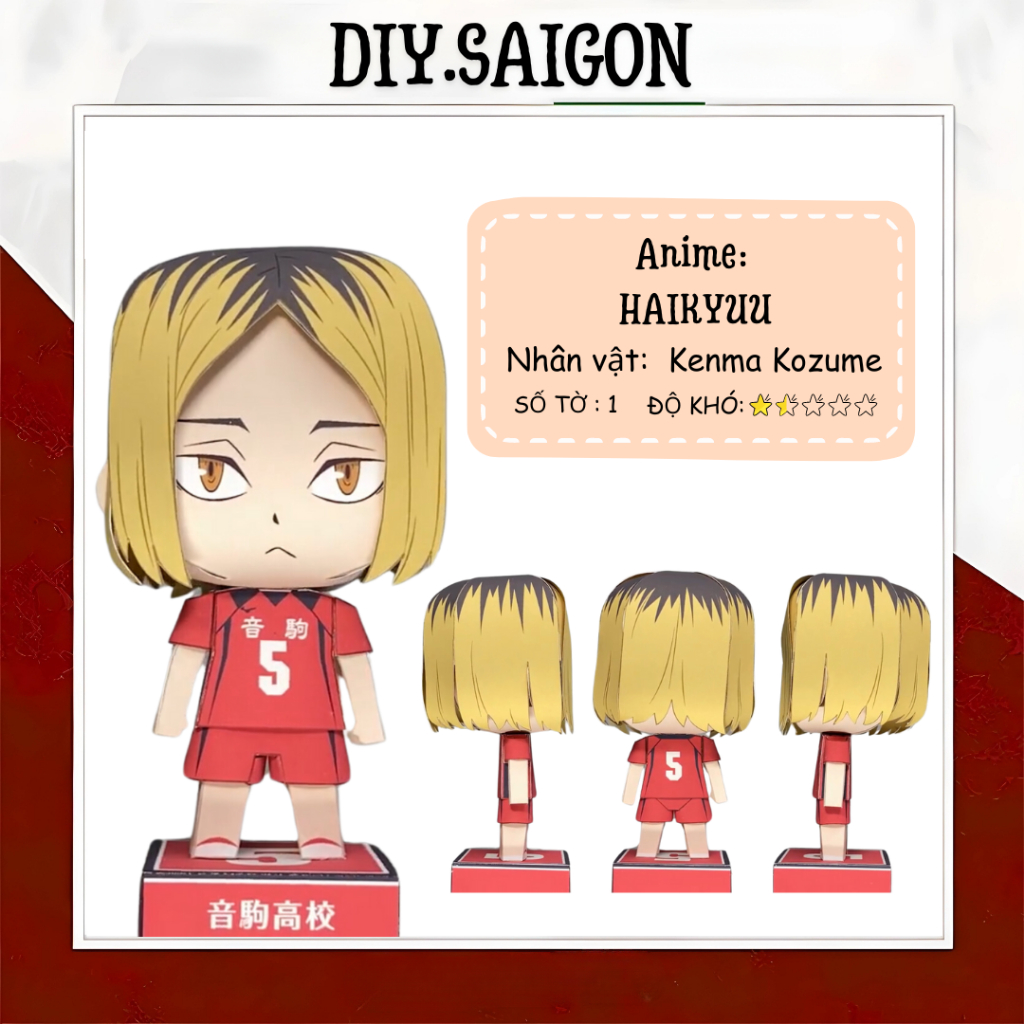 [Haikyu] - Mô Hình Giấy Anime Chibi Kenma Kozume