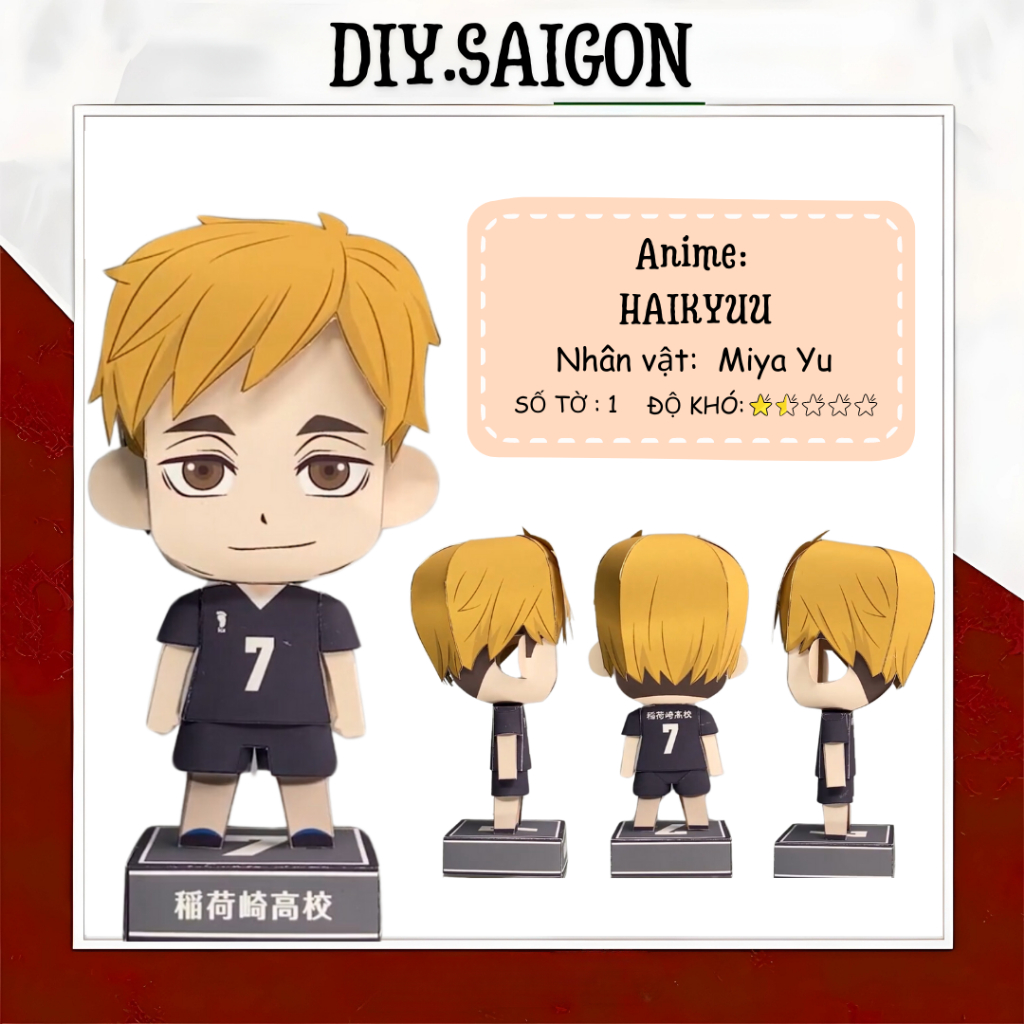 [Haikyu] - Mô Hình Giấy Anime Chibi Miya Yu