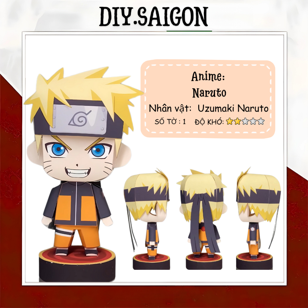 [ Naruto] - Mô hình giấy Anime Chibi Uzumaki Naruto