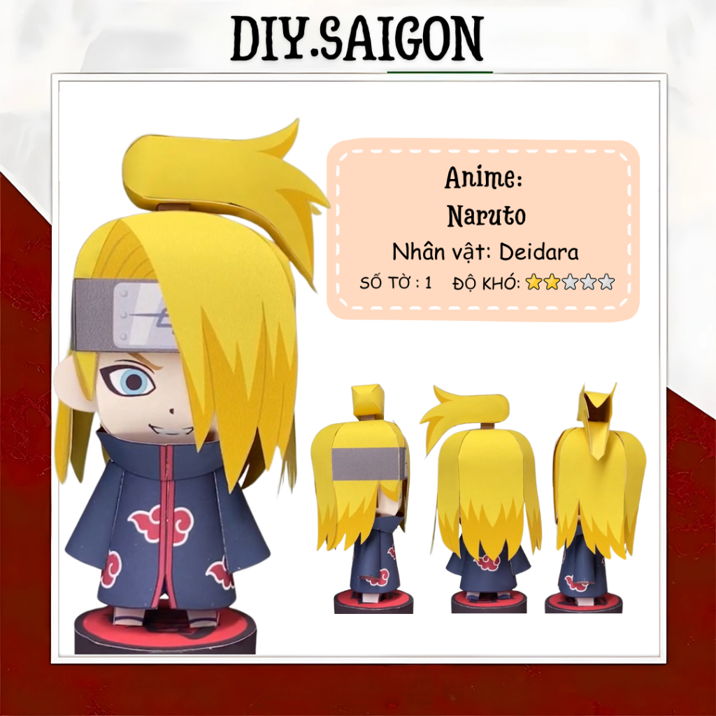 [ Naruto ] - Mô hình giấy Anime Chibi Deidara