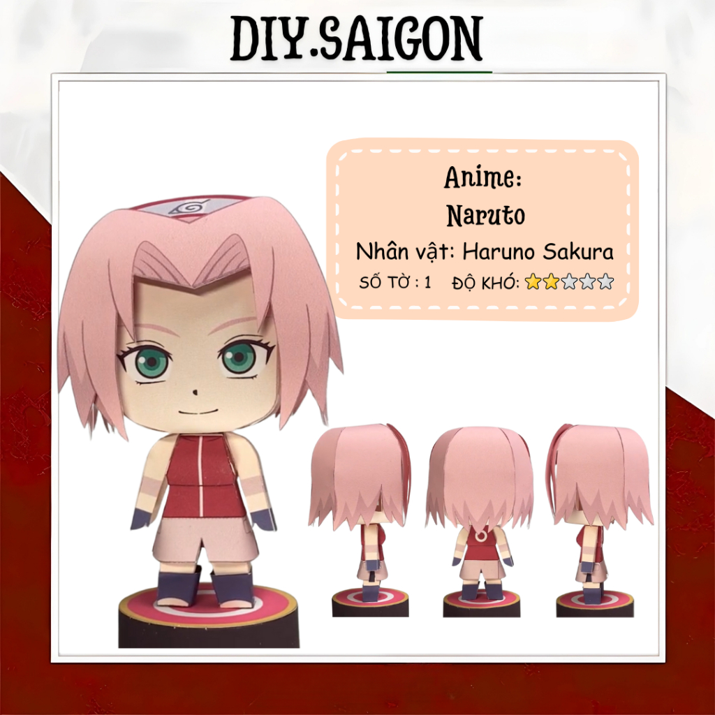 [ Naruto ] - Mô hình giấy Anime Chibi Haruno Sakura