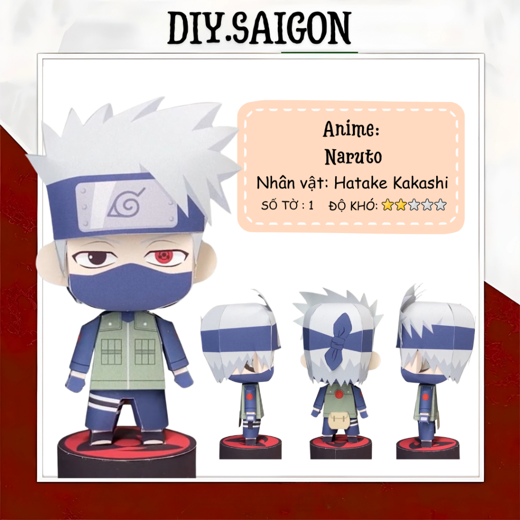 [ Naruto ] - Mô hình giấy Anime Chibi Hatake Kakashi