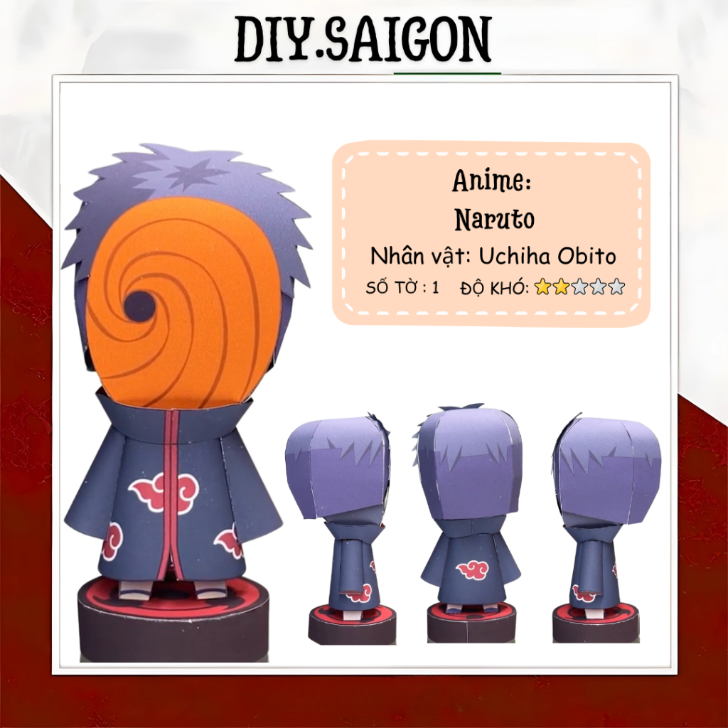 [ Naruto ] - Mô hình giấy Anime Chibi Uchiha Obito