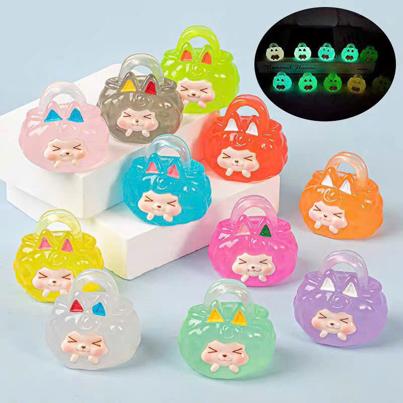 10 túi xách Kiki tặng 2 mới Đồ trang trí ô tô hoạt hình YELGIRLA, KiKi Búp bê nhựa nơ phát sáng