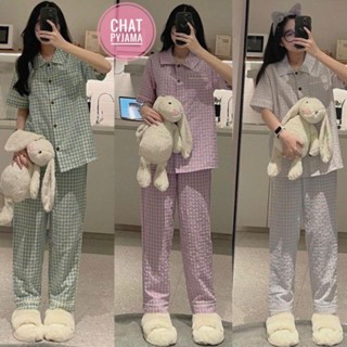 [MÃ 11+15 DÀI HQ] Bộ Pyjama Kẻ Xốp Loại 1 Caro tay Cộc Quần Dài Siêu Hot