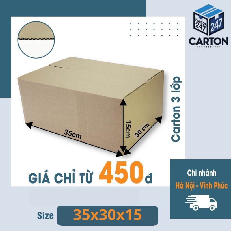 (Combo) 10 hộp carton 35x30x15 đóng hàng hộp giấy giá rẻ