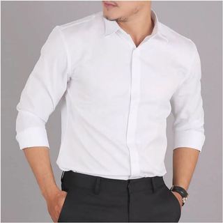 Áo Sơ Mi Nam Fig Tree Màu Trắng Cổ Bẻ Dễ Phối Đồ, Sơ Mi Trắng Form Thời Trang Lịch Lãm, Chất Cotton
