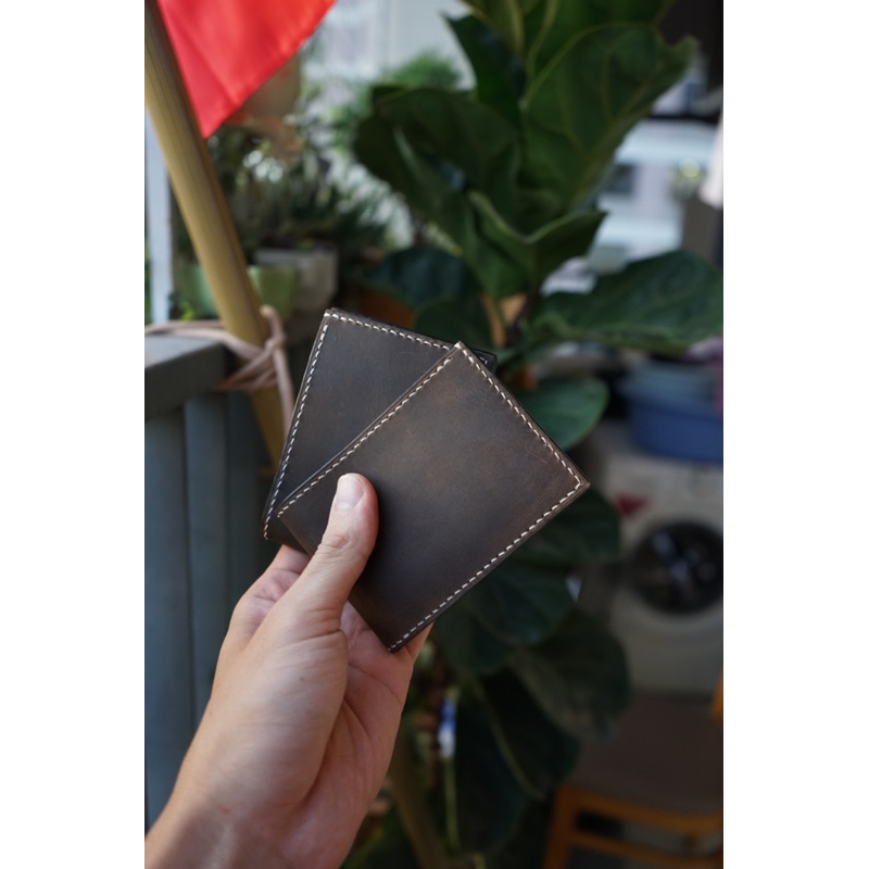 Ví da b ò, Ví nam da sáp, Ví nam mini, Mini wallet, Wallet, Ví đựng thẻ, ví card gập, ví da xịn