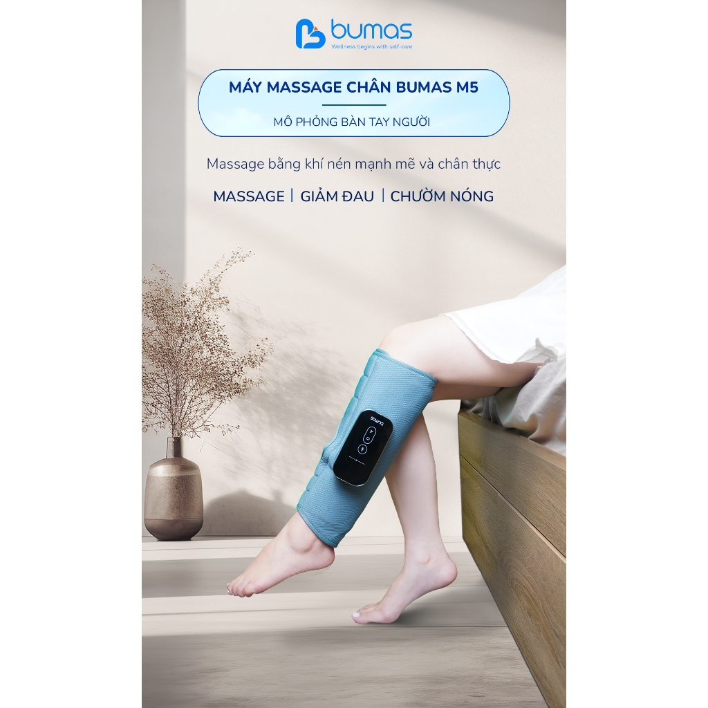 Máy Massage Chân BUMAS M5 - Thư Giãn Nhờ Massage Túi Khí BIONIC Mô Phỏng Bàn Tay Con Người