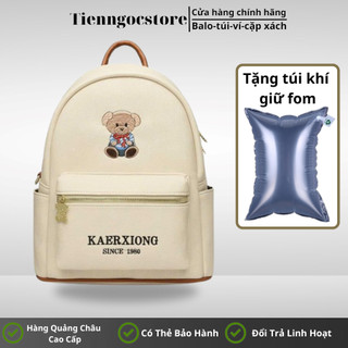 Balo hoạ tiết gấu thêu da PU cao cấp (hàng thái)