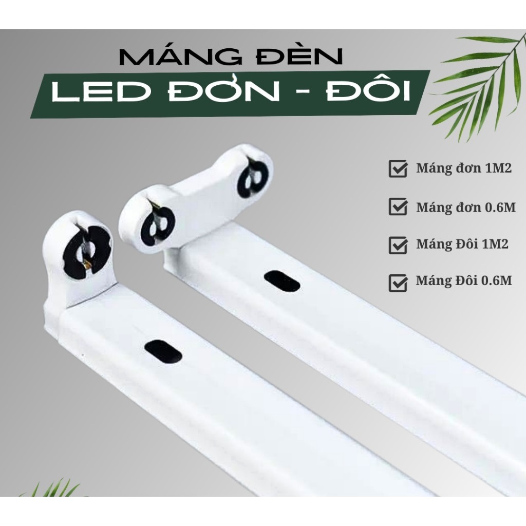 Máng đèn led 1m2 0.6m đơn đôi