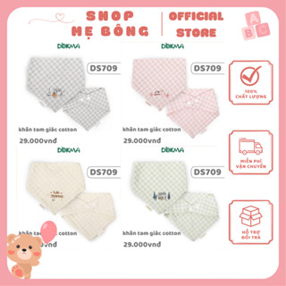   DS709  Khăn tam giác cúc bấm cotton Dokma 